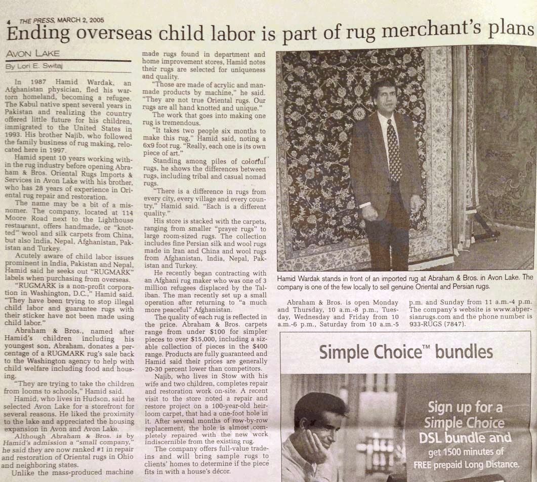 Ending Overseas Child Labor is Part of Rug Merchant’s Plans